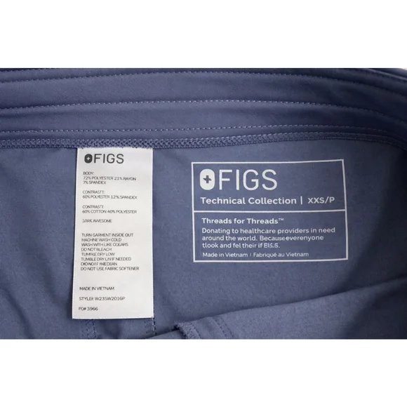FIGS Scrub Set XXS Petite Graphite Gray Jogger Pants + V-Neck Top - Picture 9 of 9